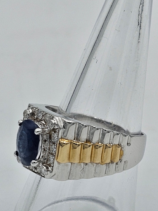 The Sapphire Sovereign | 1.97ct Natural Sapphire & Diamond Men’s Ring
