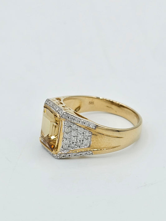 The Golden Monarch | 2.97ct Golden Beryl & Diamond Men’s Ring