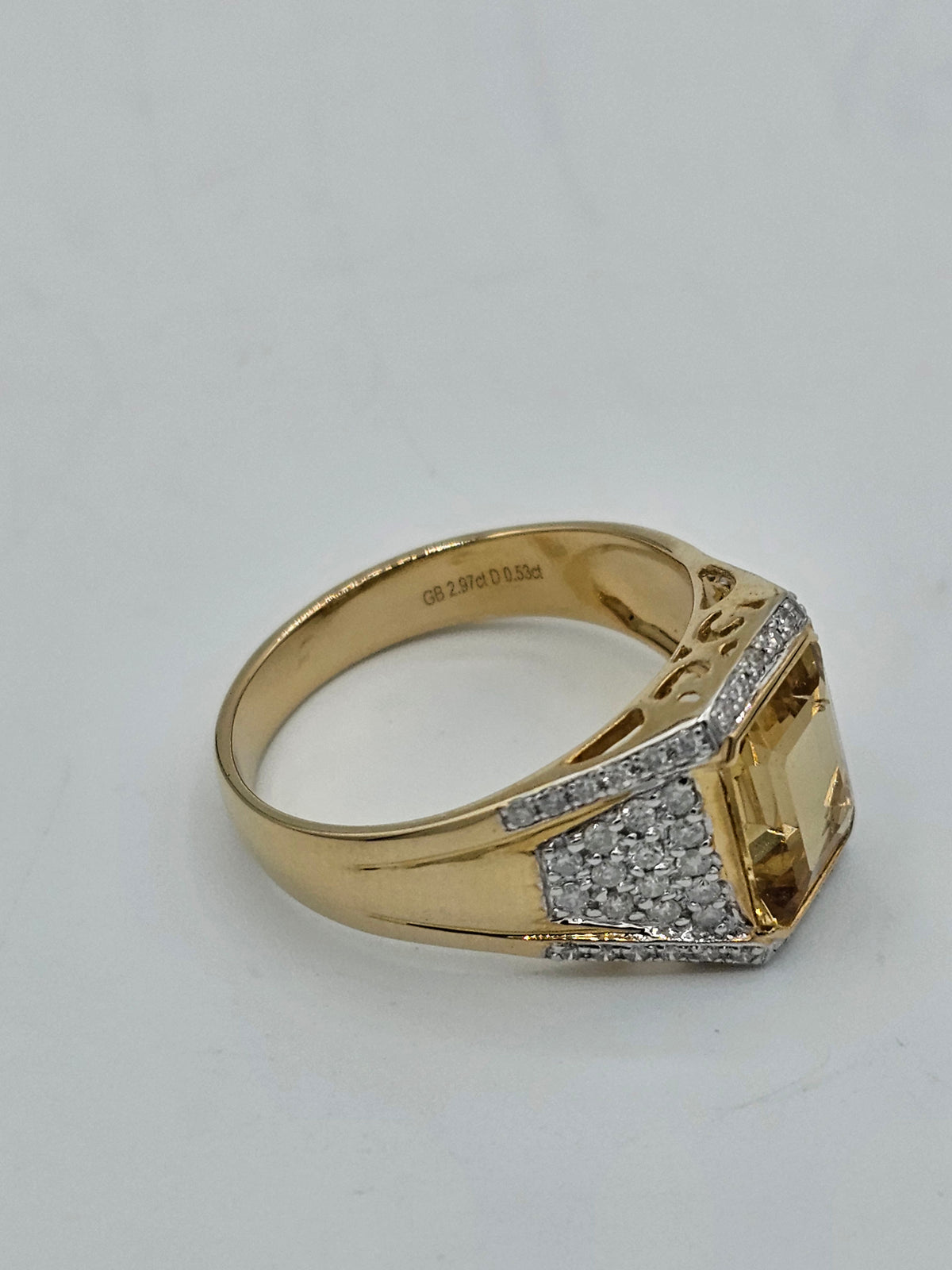 The Golden Monarch | 2.97ct Golden Beryl & Diamond Men’s Ring