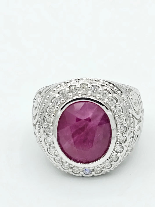The Crimson Regent | 6.19ct Ruby & Diamond Men’s Ring