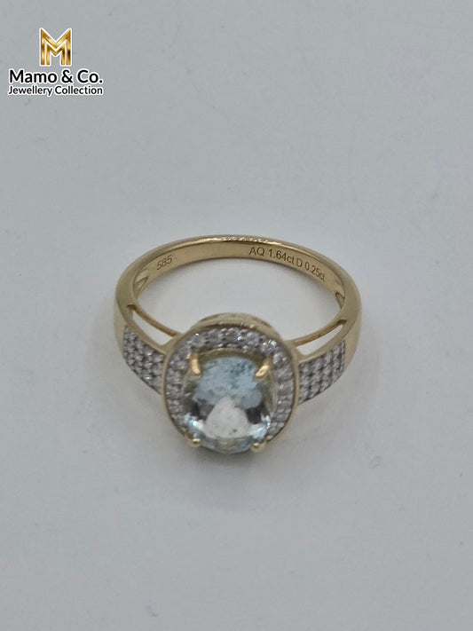The Azure Filigree | 1.64ct Aquamarine & Diamond Ring