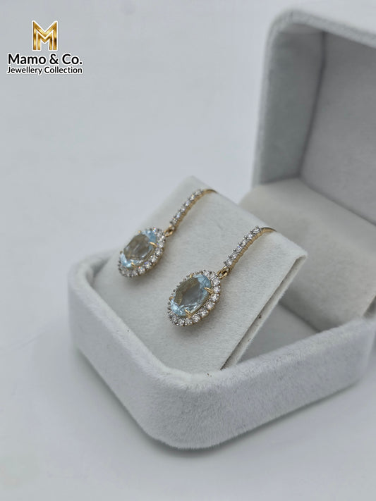 The Celeste Aquamarine Drops | 3.67ct Aquamarine & Diamond Earrings