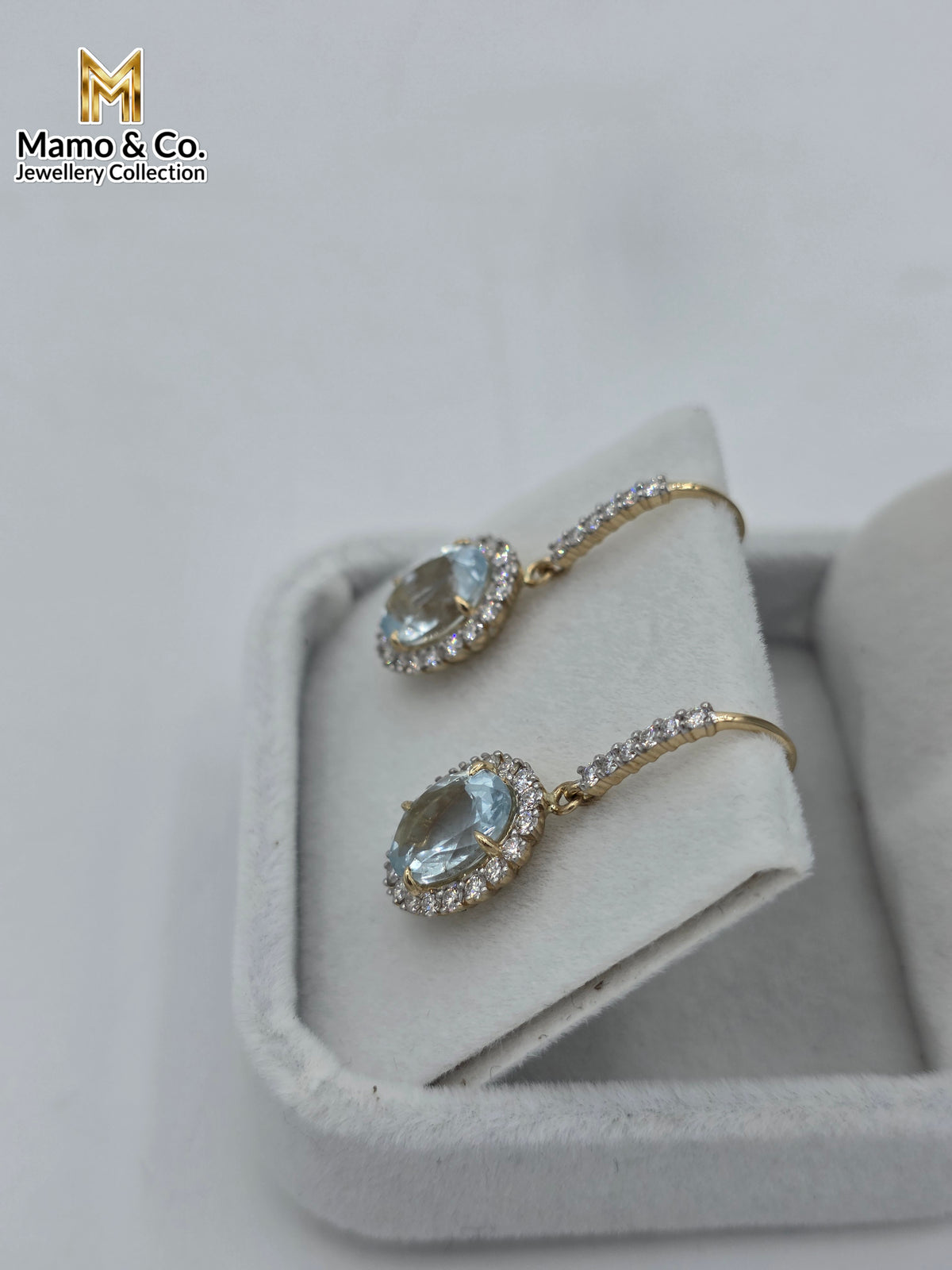 The Celeste Aquamarine Drops | 3.67ct Aquamarine & Diamond Earrings