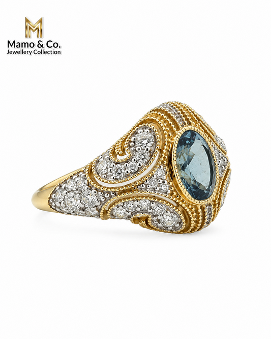 The Ocean Empress Aquamarine & Diamond Ring