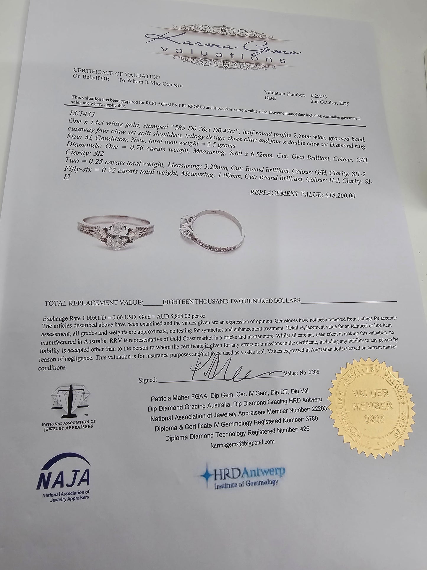 The Eternal Oval Trilogy Diamond Ring