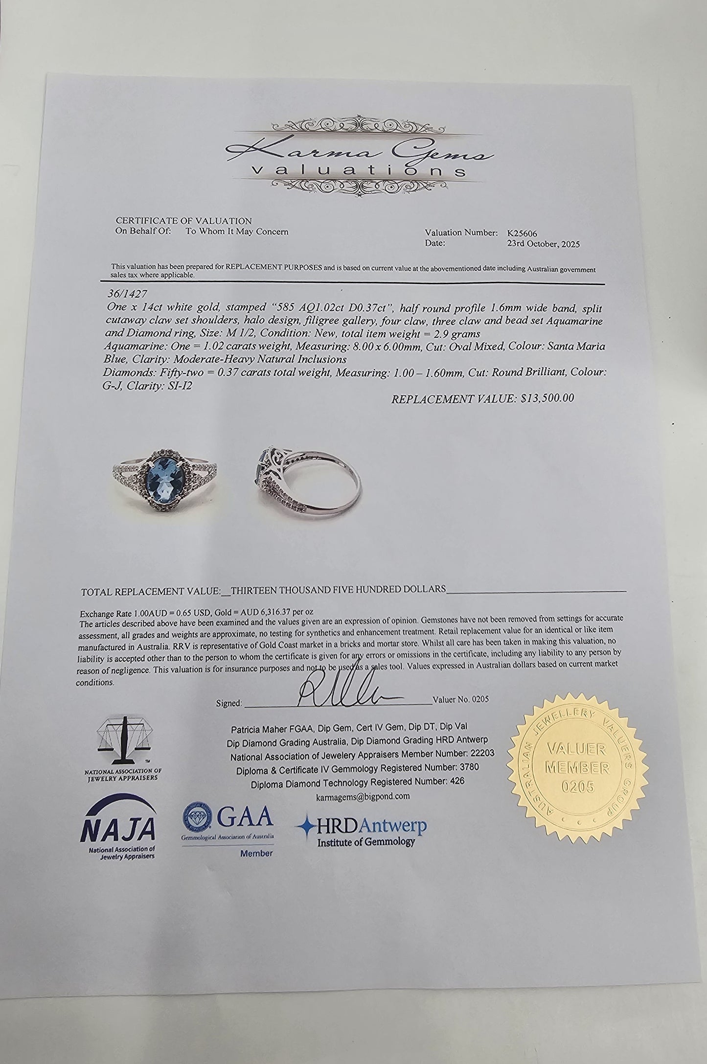The Santa Maria Aquamarine Halo Ring