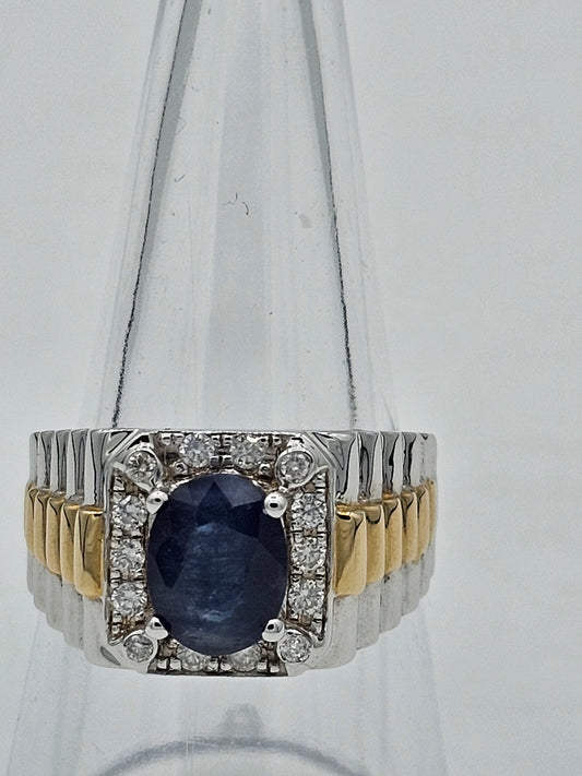 The Sapphire Sovereign | 1.97ct Natural Sapphire & Diamond Men’s Ring