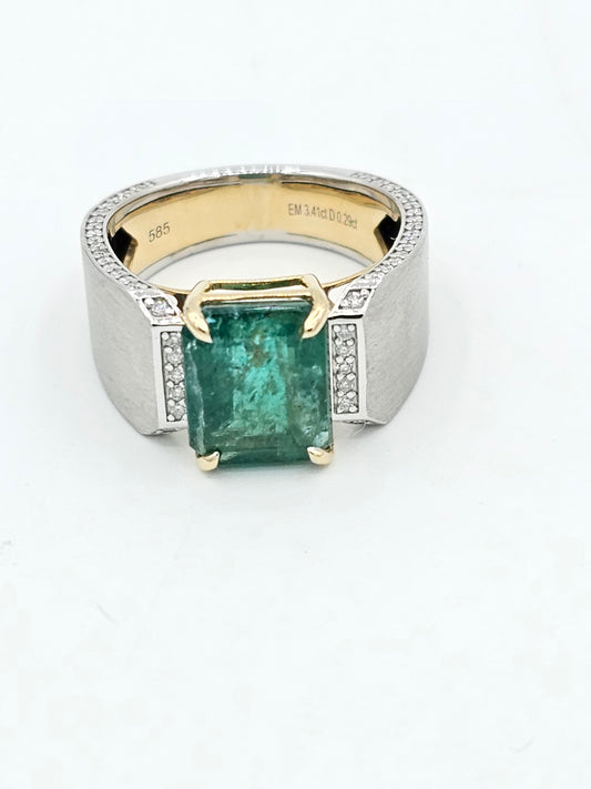 The Emerald Sovereign | 3.41ct Emerald & Diamond Men’s Ring