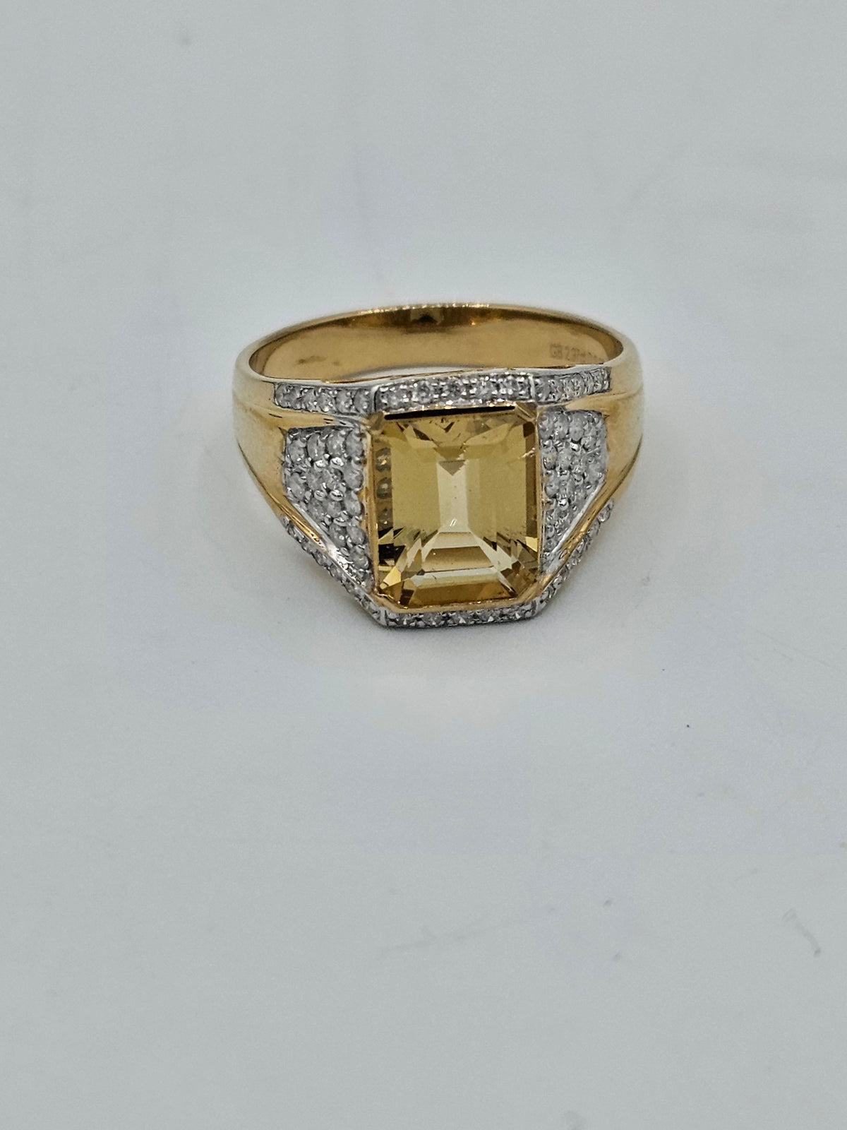 The Golden Monarch | 2.97ct Golden Beryl & Diamond Men’s Ring