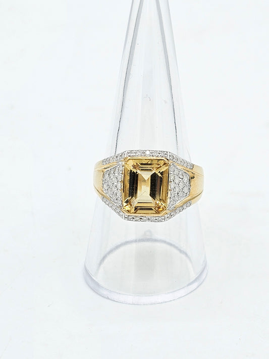The Golden Monarch | 2.97ct Golden Beryl & Diamond Men’s Ring