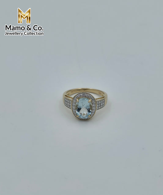 The Azure Filigree | 1.64ct Aquamarine & Diamond Ring