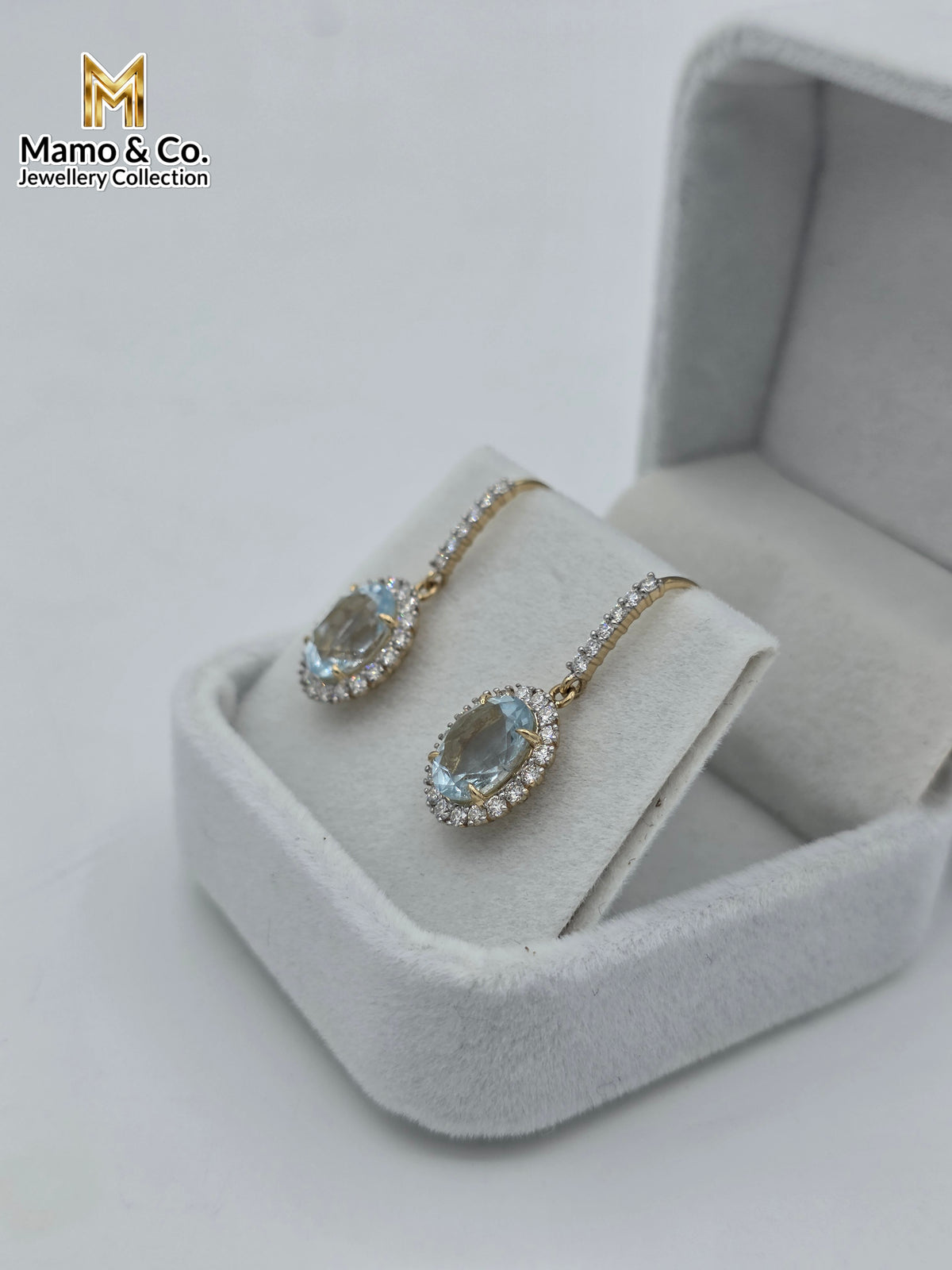The Celeste Aquamarine Drops | 3.67ct Aquamarine & Diamond Earrings