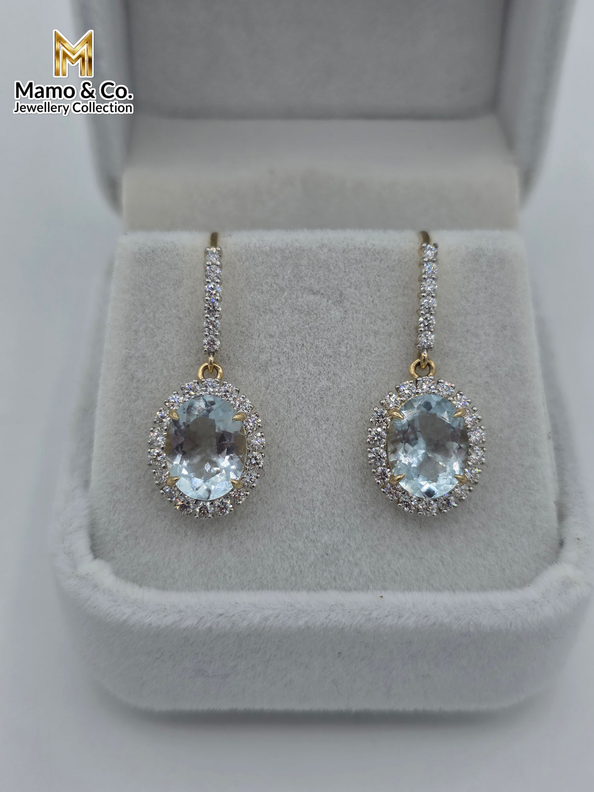The Celeste Aquamarine Drops | 3.67ct Aquamarine & Diamond Earrings