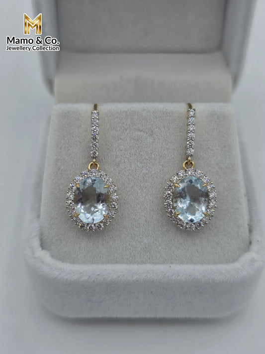 The Celeste Aquamarine Drops | 3.67ct Aquamarine & Diamond Earrings