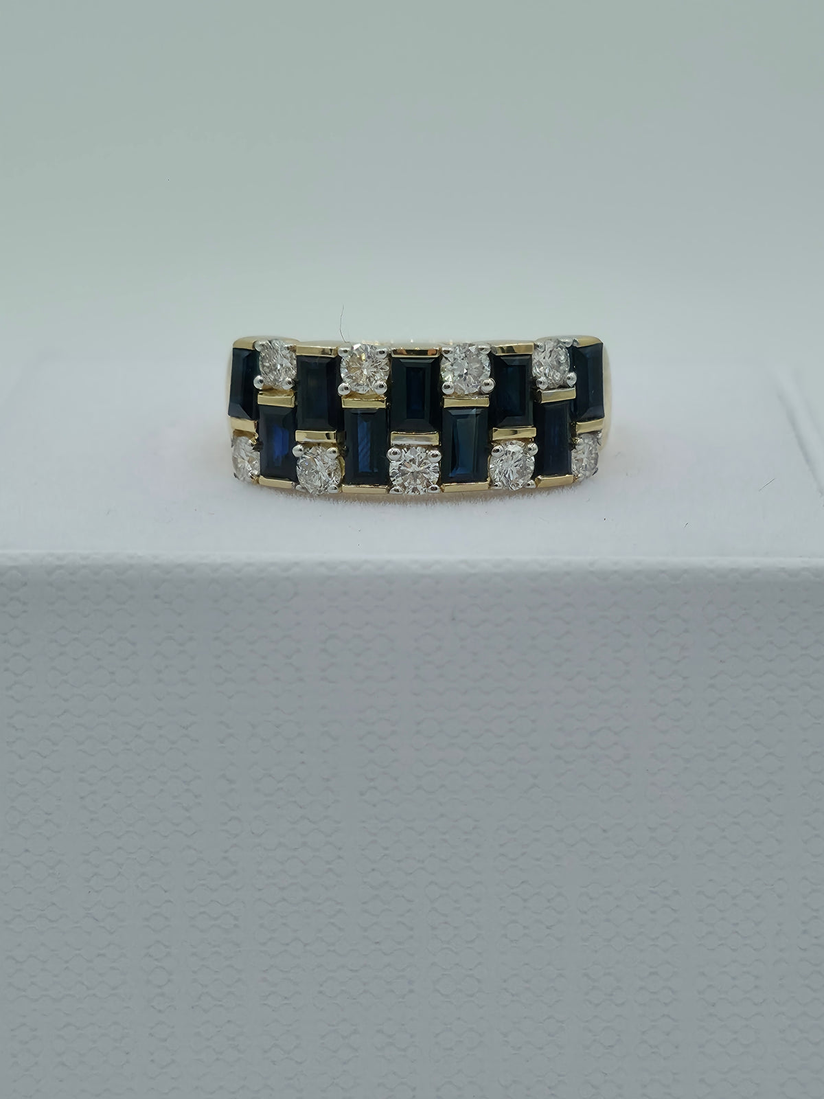 The Sapphire Mosaic | 14ct Yellow Gold, Blue Sapphire & Diamond Ring
