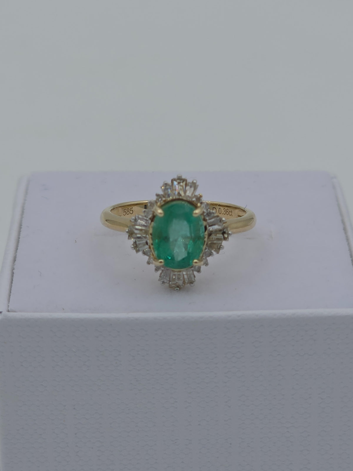 The Emerald Halo | 14ct Yellow Gold, Emerald & Diamond Ring