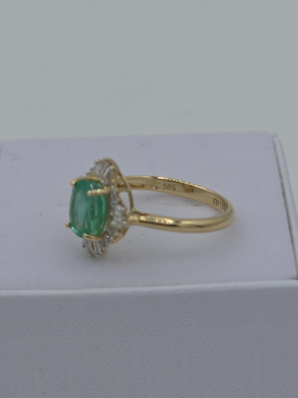 The Emerald Halo | 14ct Yellow Gold, Emerald & Diamond Ring