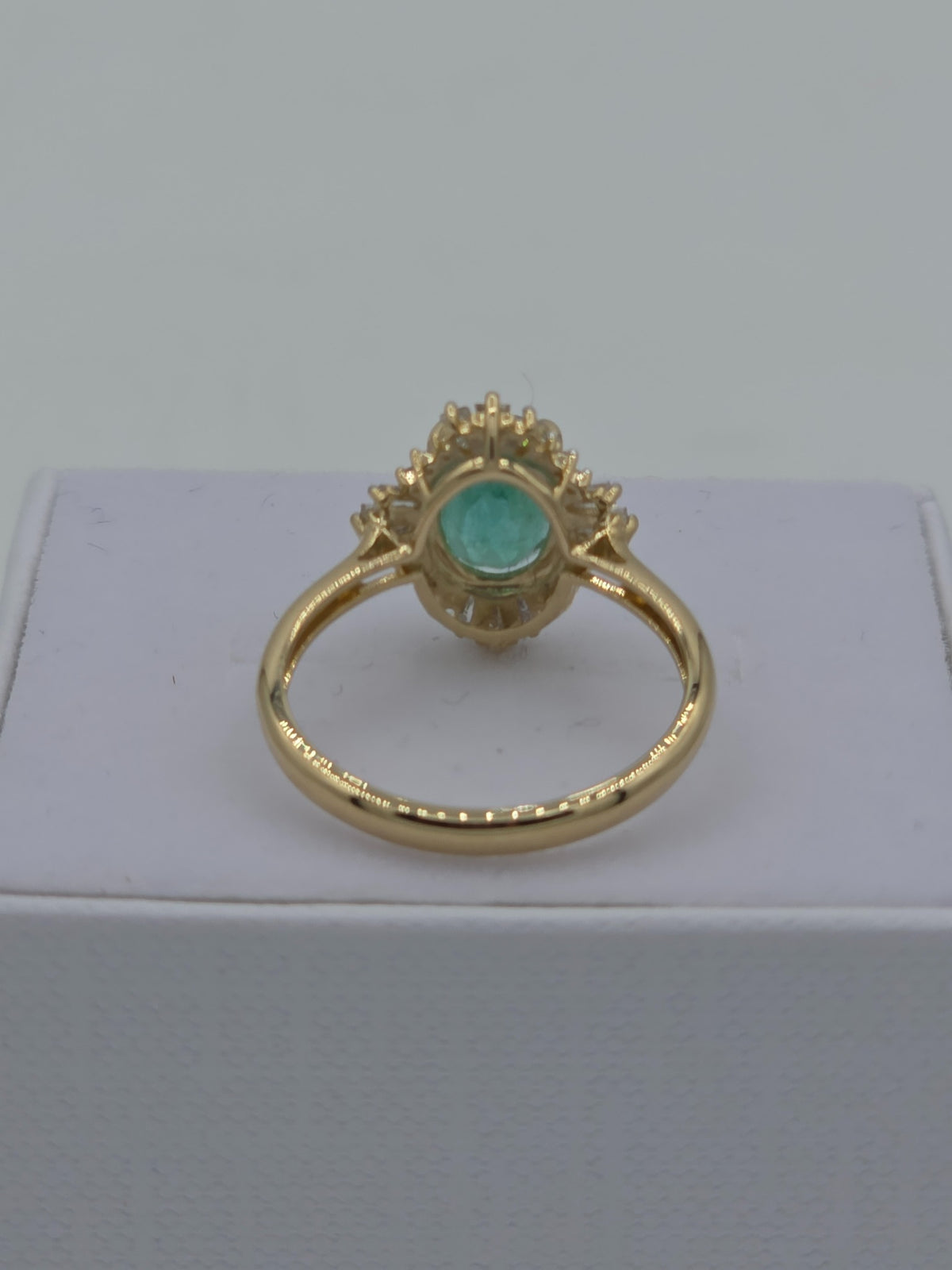 The Emerald Halo | 14ct Yellow Gold, Emerald & Diamond Ring