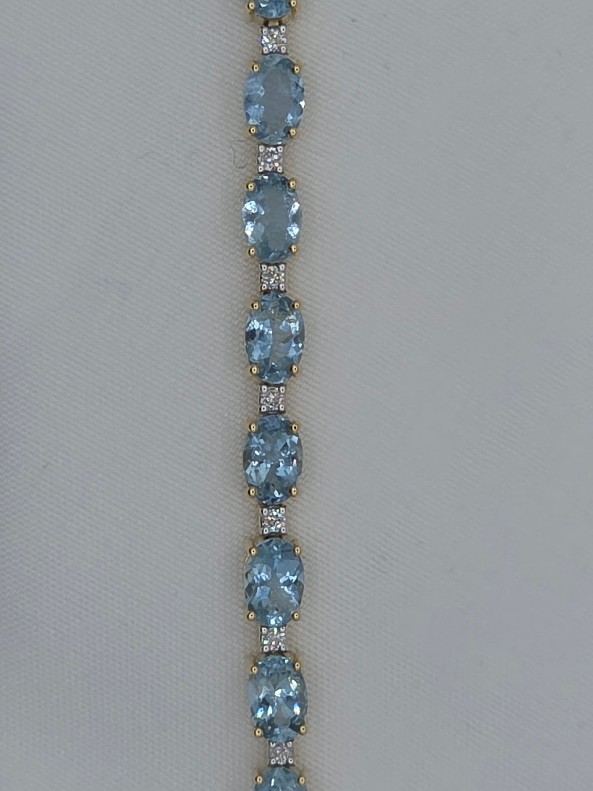 The Aquamarine Riviera | 14ct Yellow Gold, Aquamarine & Diamond Bracelet