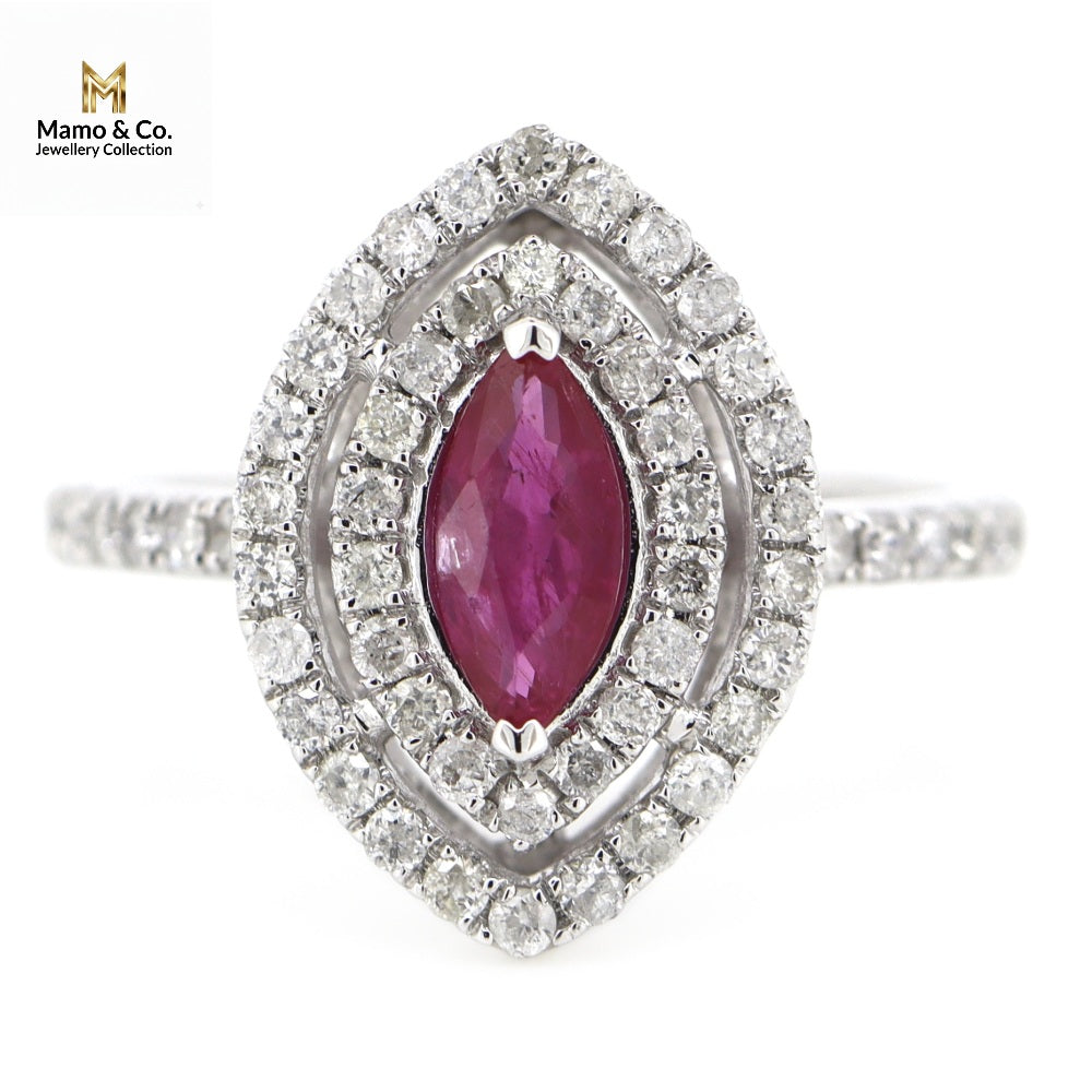 Sold - The Ruby Marquise Halo | Enquire for Similar