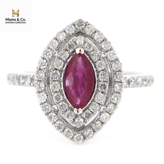 Sold - The Ruby Marquise Halo | Enquire for Similar