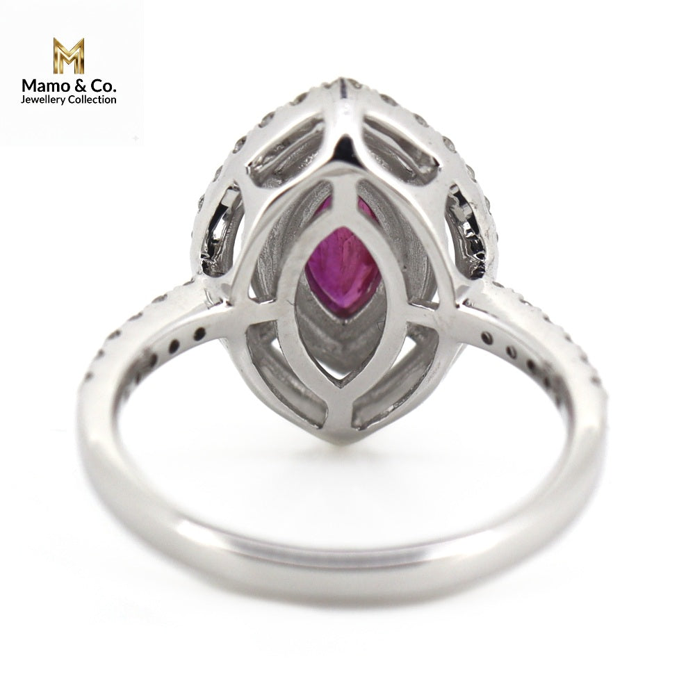 Sold - The Ruby Marquise Halo | Enquire for Similar