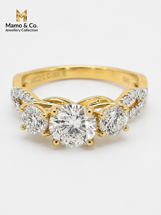 The 1.20ct Centre Diamond Twist Trilogy Ring