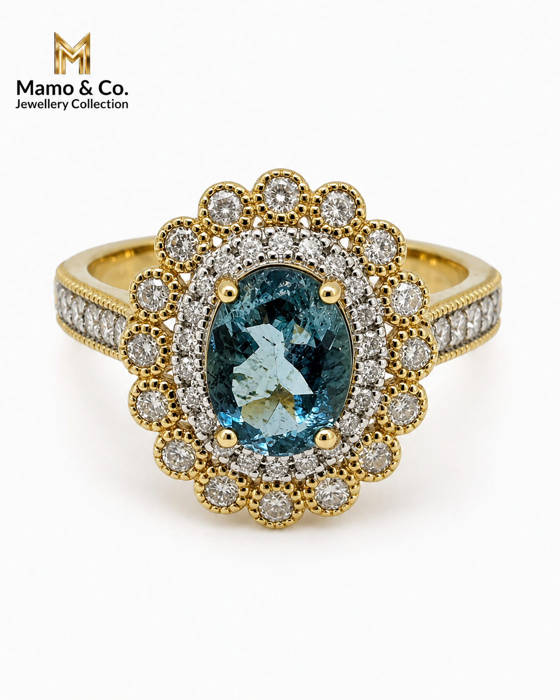 The Santa Maria Bloom Aquamarine & Diamond Ring