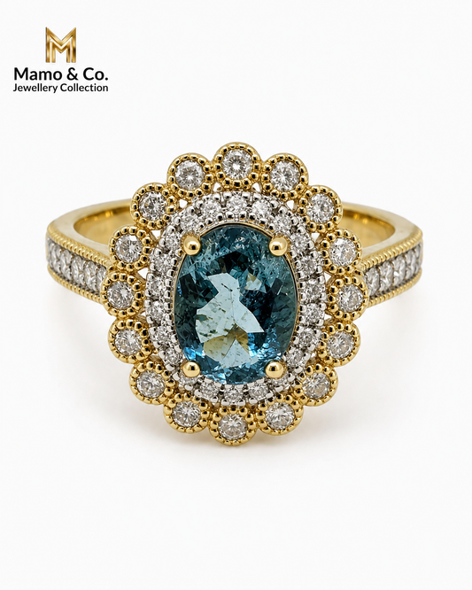 The Santa Maria Bloom Aquamarine & Diamond Ring
