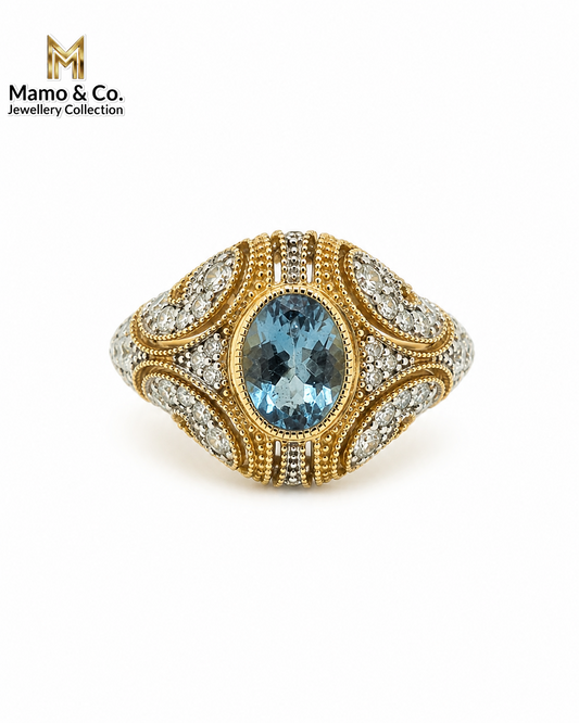 The Ocean Empress Aquamarine & Diamond Ring